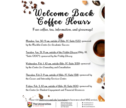 welcome back coffee hours flyer