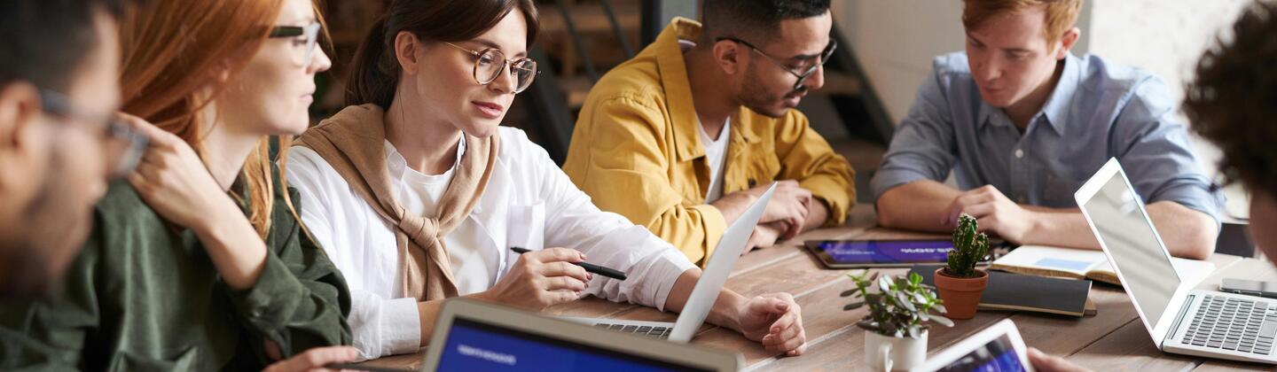 Picture of students at an internship