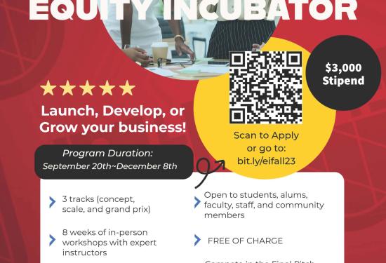Fall 2023 Equity Incubator flyer