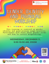 Gender Identity and Pronouns Workshop