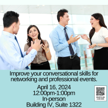 Networking Conversational Skills Workshop on April 16, 2024