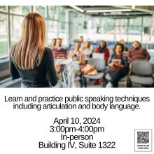 Public Speaking Workshop on April 10, 2024