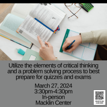 Test Taking Strategies Workshop on March 27, 2024