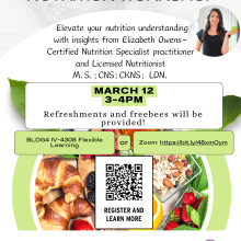 Nutrition Workshop at USG, March 12 