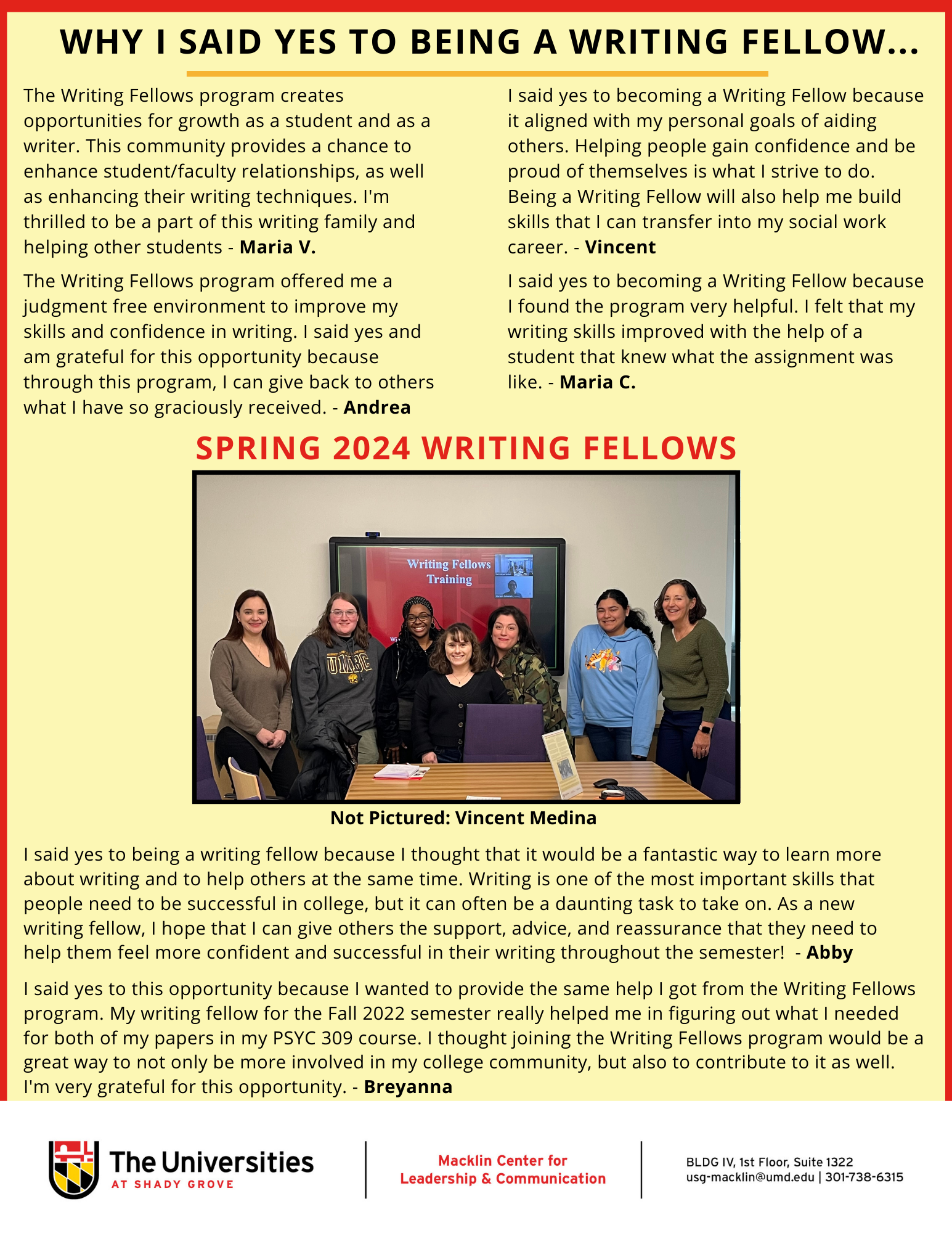 Writing Fellows Flyer Spring 2024